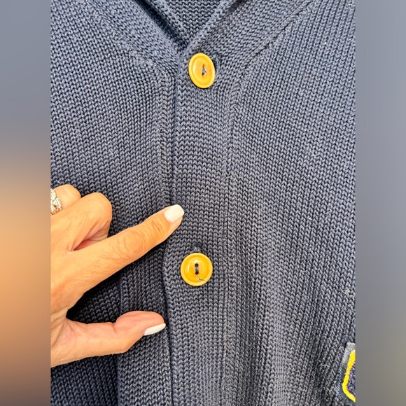 ✨RUGBY RALPH LAUREN Varsity Cotton Knit Shawl Collar Cardigan Sweater Vintage - Picture 8 of 16